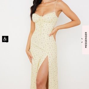 CARINA house of CB 
LEMON FLORAL BUSTIER MIDI DRESS